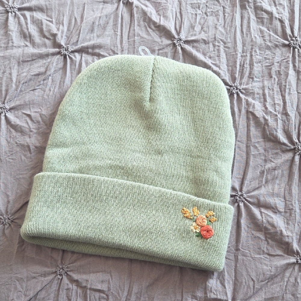 Embroidered Knit Beanie